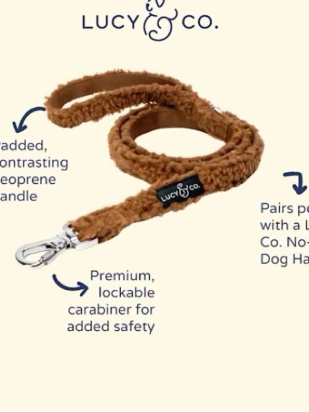 Lucy & Co. Plush Brown Dog Leash